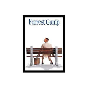 blinkart forrest gump 1994 movie poster frame 12x18 inch  premium 300 gsm paper wall print  vintage film artwork for home bedroom living room office  framed photo decor