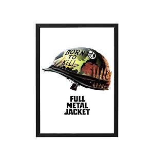 blinkart full metal jacket 1987 movie poster frame 8x12 inch  premium 300 gsm paper wall print  vintage film artwork for home bedroom living room office  framed photo decor