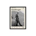 BLINKART Goldfinger James Bond Movie Poster Frame 12x18 Inch | Premium 300 GSM Paper Wall Print | Mid Century Vintage Film Artwork for Home, Bedroom, Living Room, Office | Framed Photo Decor