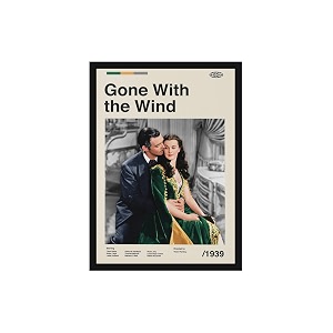 blinkart gone with the wind movie poster frame 8x12 inch  premium 300 gsm paper wall print  mid century vintage film artwork for home bedroom living room office  framed photo decor