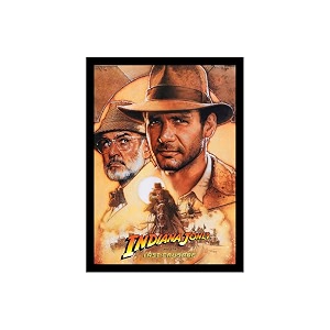 blinkart indiana jones and the last crusade 1989 movie poster frame 12x18 inch  premium 300 gsm paper wall print  vintage film artwork for home bedroom living room office  framed photo decor