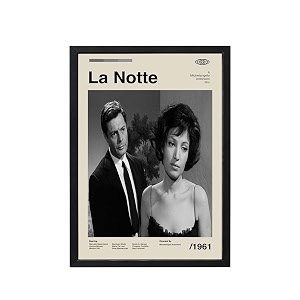 BLINKART La Notte Movie Poster Frame 8x12