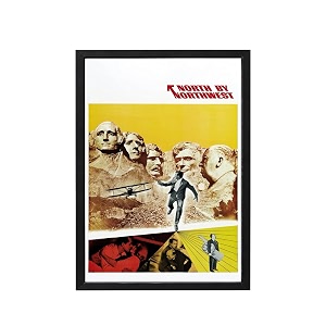 blinkart north by northwest 1959 movie poster frame 8x12 inch  premium 300 gsm paper wall print  vintage film artwork for home bedroom living room office  framed photo decor