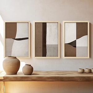 BLINKART Set of 3 BROWN CREAM BLOCK