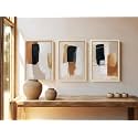 BLINKART Set of 3 NAVY OCHRE BRUSHSTROKE