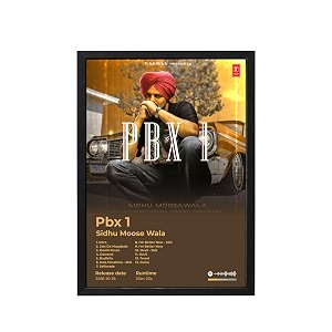 blinkart siddu moosewala pbx 1 popular music album songs hanging wall artwork photo frames 13x10 inch decoration home bedroom living room aesthetics spotify song link qr code