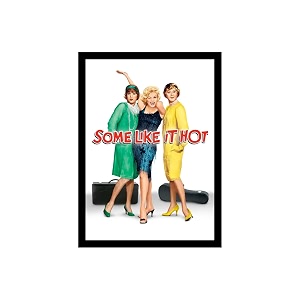blinkart some like it hot 1959 movie poster frame 12x18 inch  premium 300 gsm paper wall print  vintage film artwork for home bedroom living room office  framed photo decor