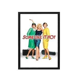 blinkart some like it hot 1959 movie poster frame 8x12 inch  premium 300 gsm paper wall print  vintage film artwork for home bedroom living room office  framed photo decor