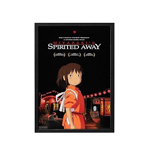 blinkart spirited away 2001 - 32 movie poster frame 8x12 inch  premium 300 gsm paper wall print  vintage film artwork for home bedroom living room office  framed photo decor