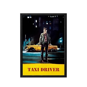 blinkart taxi driver 1976 movie poster frame 8x12 inch  premium 300 gsm paper wall print  vintage film artwork for home bedroom living room office  framed photo decor