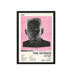 blinkart tyler the creator igor music album songs hanging wall art work photo frames 13x10 inch decor for home bedroom living room aesthetics spotify song link qr code with your photo frame