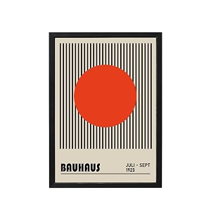 blinkart vintage bauhaus geometric poster  8x12 inch a4 framed wall art  retro mid century abstract print  aesthetic decor for living room bedroom amp office  gallery exhibition print d138