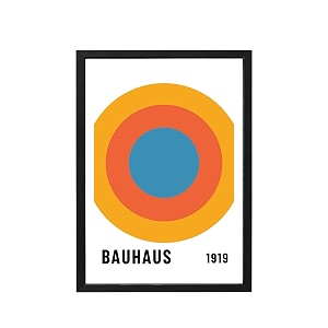 blinkart vintage bauhaus geometric poster  8x12 inch a4 framed wall art  retro mid century abstract print  aesthetic decor for living room bedroom amp office  gallery exhibition print d112
