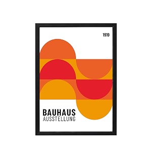 blinkart vintage bauhaus geometric poster  8x12 inch a4 framed wall art  retro mid century abstract print  aesthetic decor for living room bedroom amp office  gallery exhibition print d107