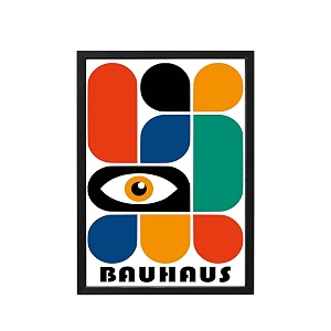 blinkart vintage bauhaus geometric poster  8x12 inch a4 framed wall art  retro mid century abstract print  aesthetic decor for living room bedroom amp office  gallery exhibition print d127