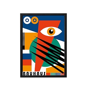 blinkart vintage bauhaus geometric poster  8x12 inch a4 framed wall art  retro mid century abstract print  aesthetic decor for living room bedroom amp office  gallery exhibition print d126