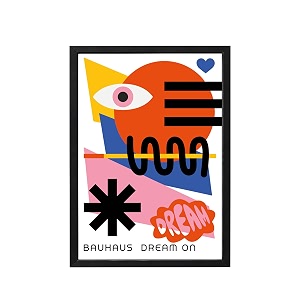 blinkart vintage bauhaus geometric poster  8x12 inch a4 framed wall art  retro mid century abstract print  aesthetic decor for living room bedroom amp office  gallery exhibition print d116