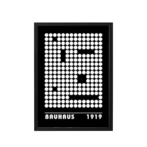 blinkart vintage bauhaus geometric poster  8x12 inch a4 framed wall art  retro mid century abstract print  aesthetic decor for living room bedroom amp office  gallery exhibition print d101