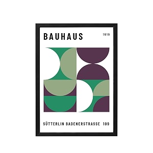 blinkart vintage bauhaus geometric poster  8x12 inch a4 framed wall art  retro mid century abstract print  aesthetic decor for living room bedroom amp office  gallery exhibition print d108