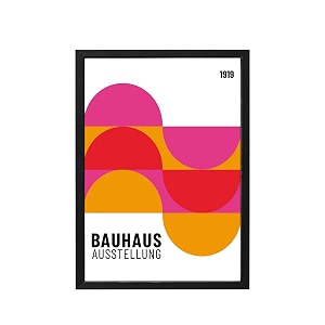 blinkart vintage bauhaus geometric poster  8x12 inch a4 framed wall art  retro mid century abstract print  aesthetic decor for living room bedroom amp office  gallery exhibition print d106