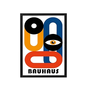 blinkart vintage bauhaus geometric poster  8x12 inch a4 framed wall art  retro mid century abstract print  aesthetic decor for living room bedroom amp office  gallery exhibition print d130