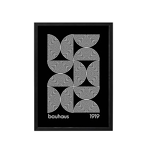 blinkart vintage bauhaus geometric poster  8x12 inch a4 framed wall art  retro mid century abstract print  aesthetic decor for living room bedroom amp office  gallery exhibition print d105