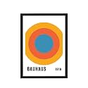 BLINKART Vintage Bauhaus Geometric Poster | 8x12 Inch (A4) Framed Wall Art | Retro Mid Century Abstract Print | Aesthetic Decor for Living Room, Bedroom &amp; Office | Gallery Exhibition Print (D112)