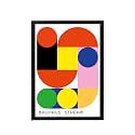 BLINKART Vintage Bauhaus Geometric Poster | 8x12 Inch (A4) Framed Wall Art | Retro Mid Century Abstract Print | Aesthetic Decor for Living Room, Bedroom &amp; Office | Gallery Exhibition Print (D114)
