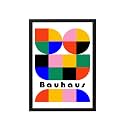 BLINKART Vintage Bauhaus Geometric Poster | 8x12 Inch (A4) Framed Wall Art | Retro Mid Century Abstract Print | Aesthetic Decor for Living Room, Bedroom &amp; Office | Gallery Exhibition Print (D123)