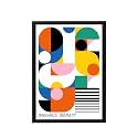 BLINKART Vintage Bauhaus Geometric Poster | 8x12 Inch (A4) Framed Wall Art | Retro Mid Century Abstract Print | Aesthetic Decor for Living Room, Bedroom &amp; Office | Gallery Exhibition Print (D120)
