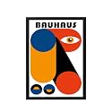 BLINKART Vintage Bauhaus Geometric Poster | 8x12 Inch (A4) Framed Wall Art | Retro Mid Century Abstract Print | Aesthetic Decor for Living Room, Bedroom & Office | Gallery Exhibition Print (D129)