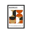 BLINKART Vintage Bauhaus Geometric Poster | 8x12 Inch (A4) Framed Wall Art | Retro Mid Century Abstract Print | Aesthetic Decor for Living Room, Bedroom &amp; Office | Gallery Exhibition Print (D110)