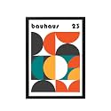 BLINKART Vintage Bauhaus Geometric Poster | 8x12 Inch (A4) Framed Wall Art | Retro Mid Century Abstract Print | Aesthetic Decor for Living Room, Bedroom &amp; Office | Gallery Exhibition Print (D111)