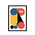 BLINKART Vintage Bauhaus Geometric Poster | 8x12 Inch (A4) Framed Wall Art | Retro Mid Century Abstract Print | Aesthetic Decor for Living Room, Bedroom &amp; Office | Gallery Exhibition Print (D113)