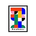 BLINKART Vintage Bauhaus Geometric Poster | 8x12 Inch (A4) Framed Wall Art | Retro Mid Century Abstract Print | Aesthetic Decor for Living Room, Bedroom &amp; Office | Gallery Exhibition Print (D124)