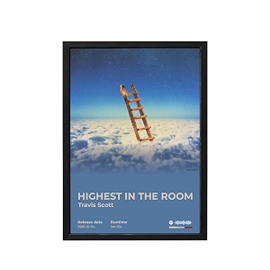 blinkart wood travis scott popular music album hanging wall rectangular photo frames 13x10 inch decoration for home bedroom living room aesthetics artworks spotify song link qr code with frameblack
