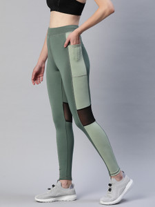 blinkin color block women multicolor tights