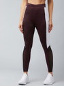 BLINKIN Color Block Women White, Maroon Tights