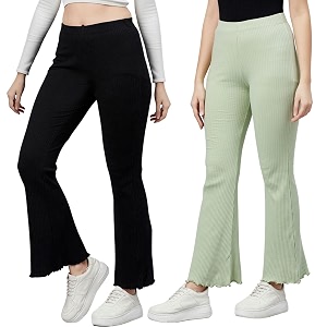 BLINKIN Womens Stretch Fit Mid Rise Ribbed