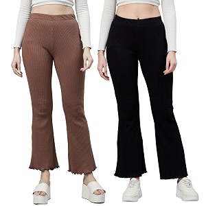 BLINKIN Womens Stretch Fit Mid Rise Ribbed