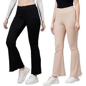 BLINKIN Womens Stretch Fit Mid Rise Ribbed