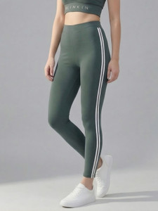 blinkin striped women green tights