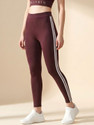 BLINKIN Striped Women Maroon Tights