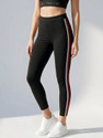 BLINKIN Striped Women Red, Black Tights