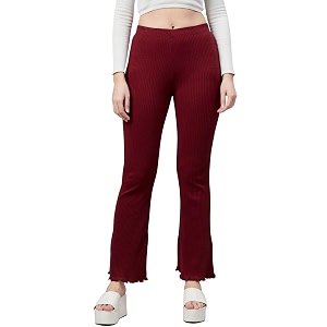 BLINKIN Womens Stretch Fit Mid Rise Ribbed