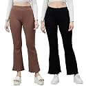 BLINKIN Women39s Stretch Fit Mid Rise Ribbed