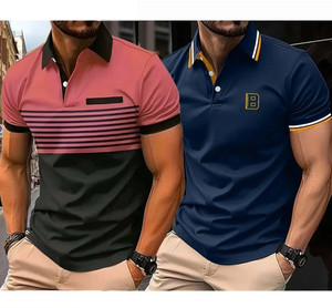 Bliss Bell Solid Colorblock Men Polo Neck
