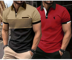 Bliss Bell Solid Men Polo Neck Multicolor