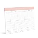 Bliss Collections Family Planner with 50 Undated 8.5 x 11 Tear-Off Sheets - Simple Pink Daily and Weekly Calendar for Planning and Organizing Family Activities, Appointments, Tasks, Chores and Meals