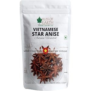 bliss of earth 100gm star anise whole spices chakra phool vietnamese badiyan for exotic tea amp indian cuisines